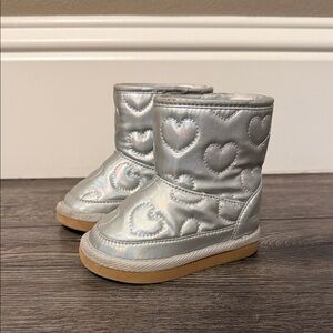 Old Navy Shimmering Silver Kids Boots